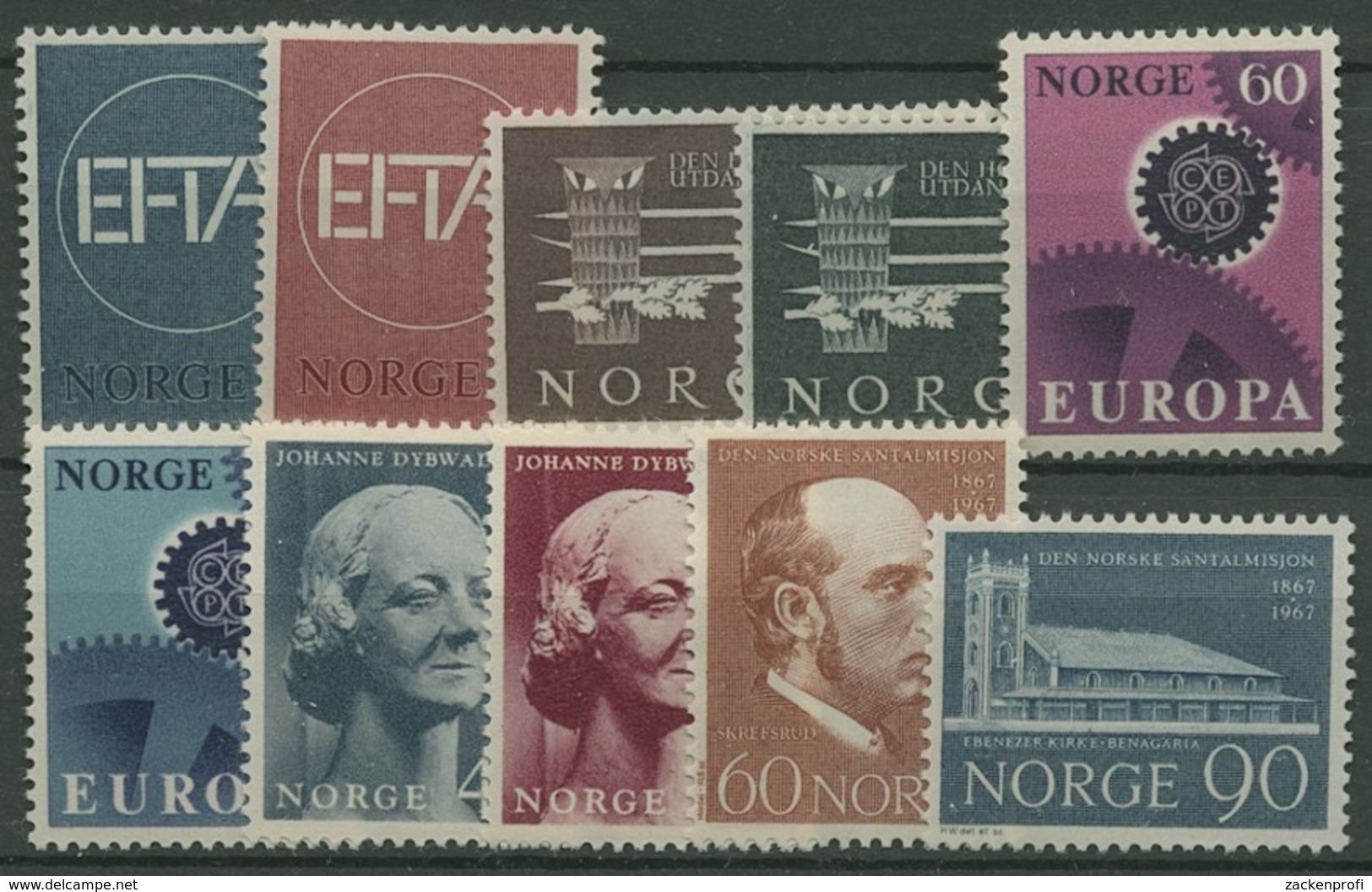 Norwegen 1967 Jahrgang Komplett Postfrisch (SG16926) - Ungebraucht