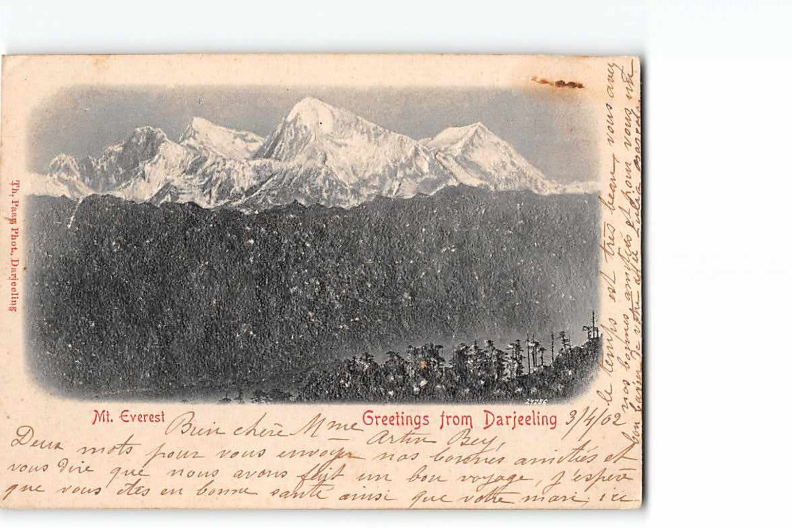 17018 MONT EVEREST GREETINGS FROM DARJEELING TO CALCUTTA - Inde
