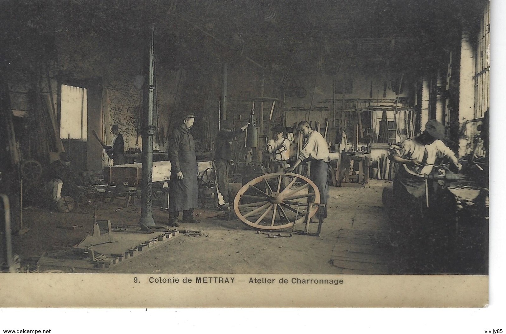 37 - METTRAY - T.Belle Carte Photo Animée De La Colonie - Atelier De Charronnage - Mettray