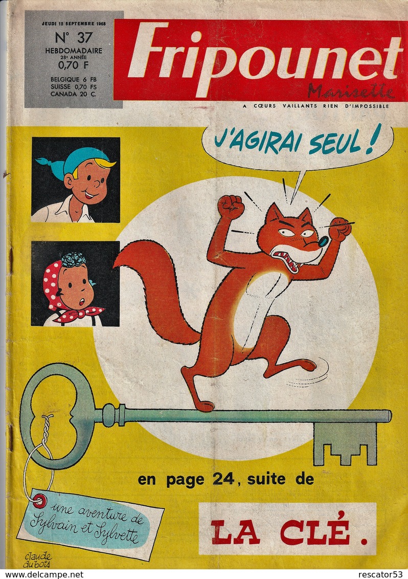 Rare Revue Fripounet N°37 Du 12 Septembre 1968 - Fripounet