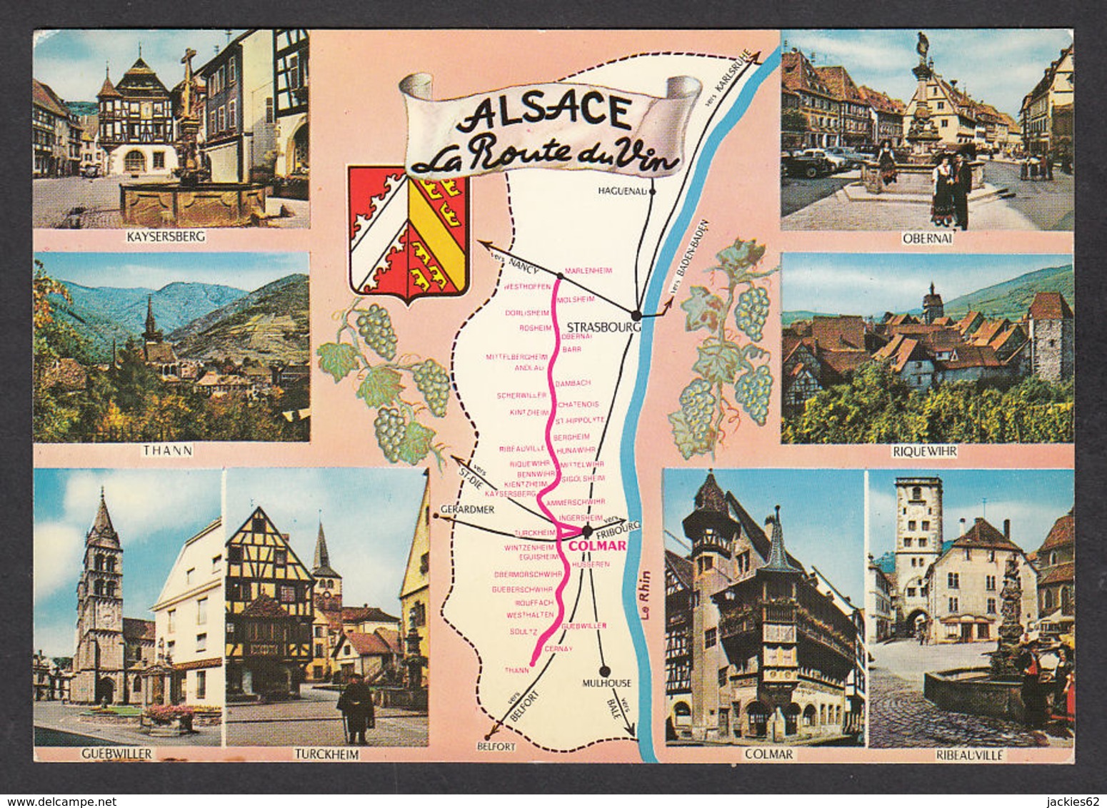 91250/ FRANCE, Route Du Vin, Alsace - Landkarten