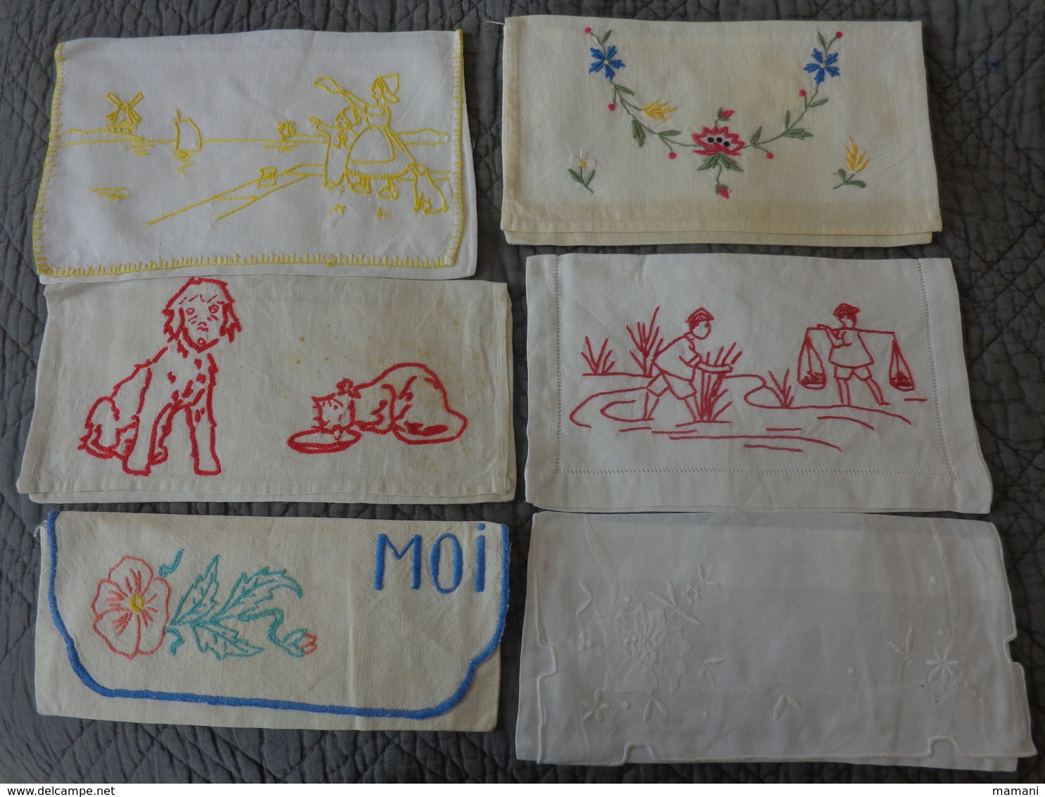 lot de  91 porte serviettes  vintage..poussin-fleur-chat-poule-chat-alsacienne-lapin-oie-papillon etc...