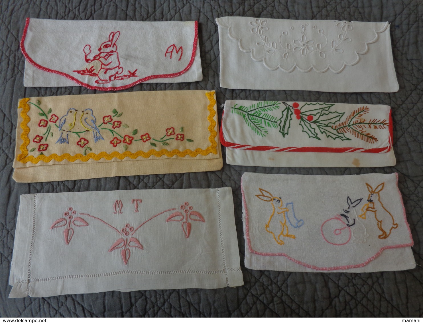 lot de  91 porte serviettes  vintage..poussin-fleur-chat-poule-chat-alsacienne-lapin-oie-papillon etc...