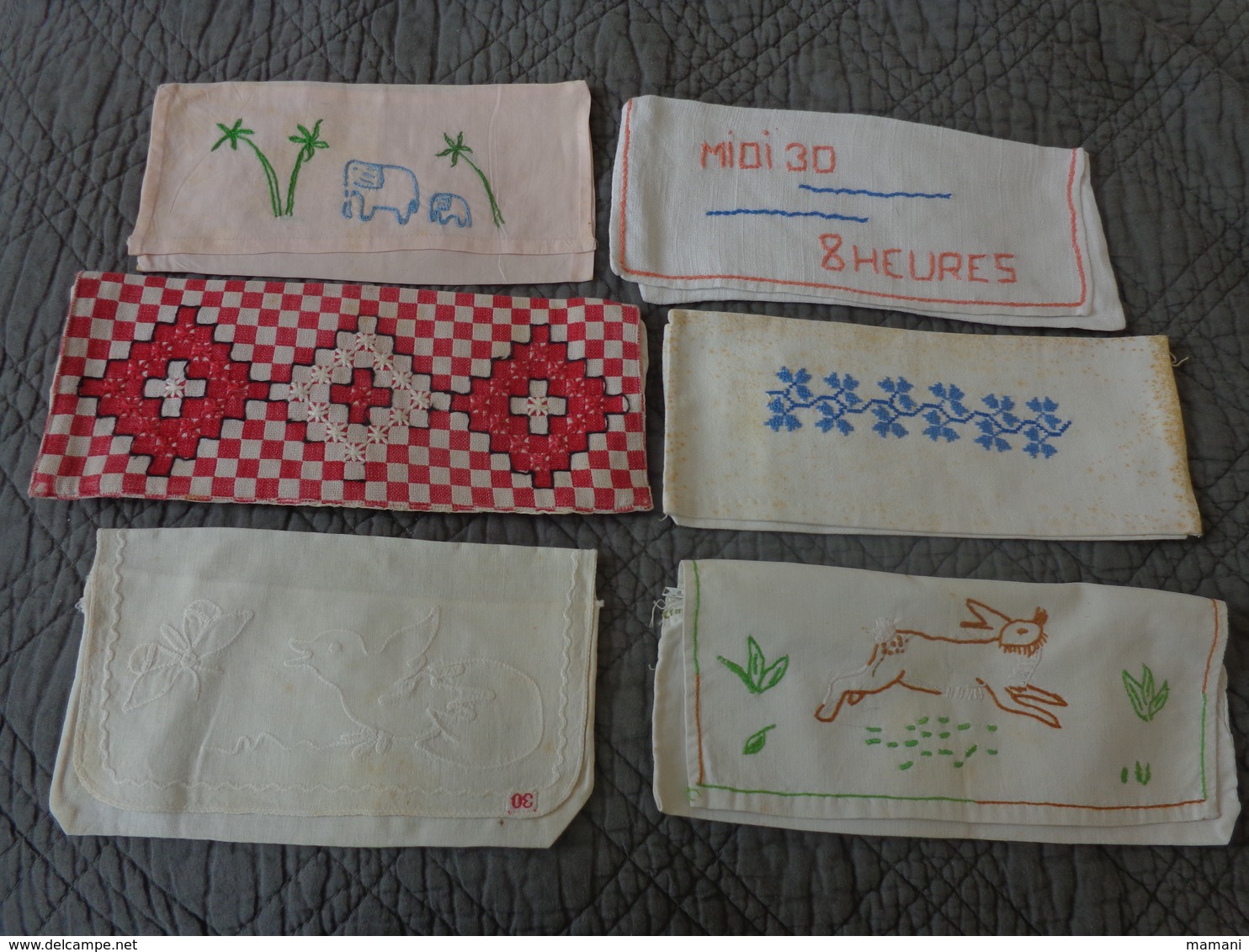 lot de  91 porte serviettes  vintage..poussin-fleur-chat-poule-chat-alsacienne-lapin-oie-papillon etc...