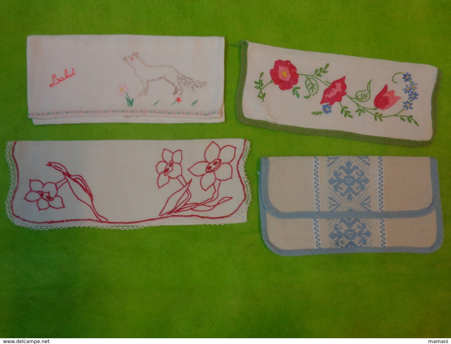 lot de  91 porte serviettes  vintage..poussin-fleur-chat-poule-chat-alsacienne-lapin-oie-papillon etc...