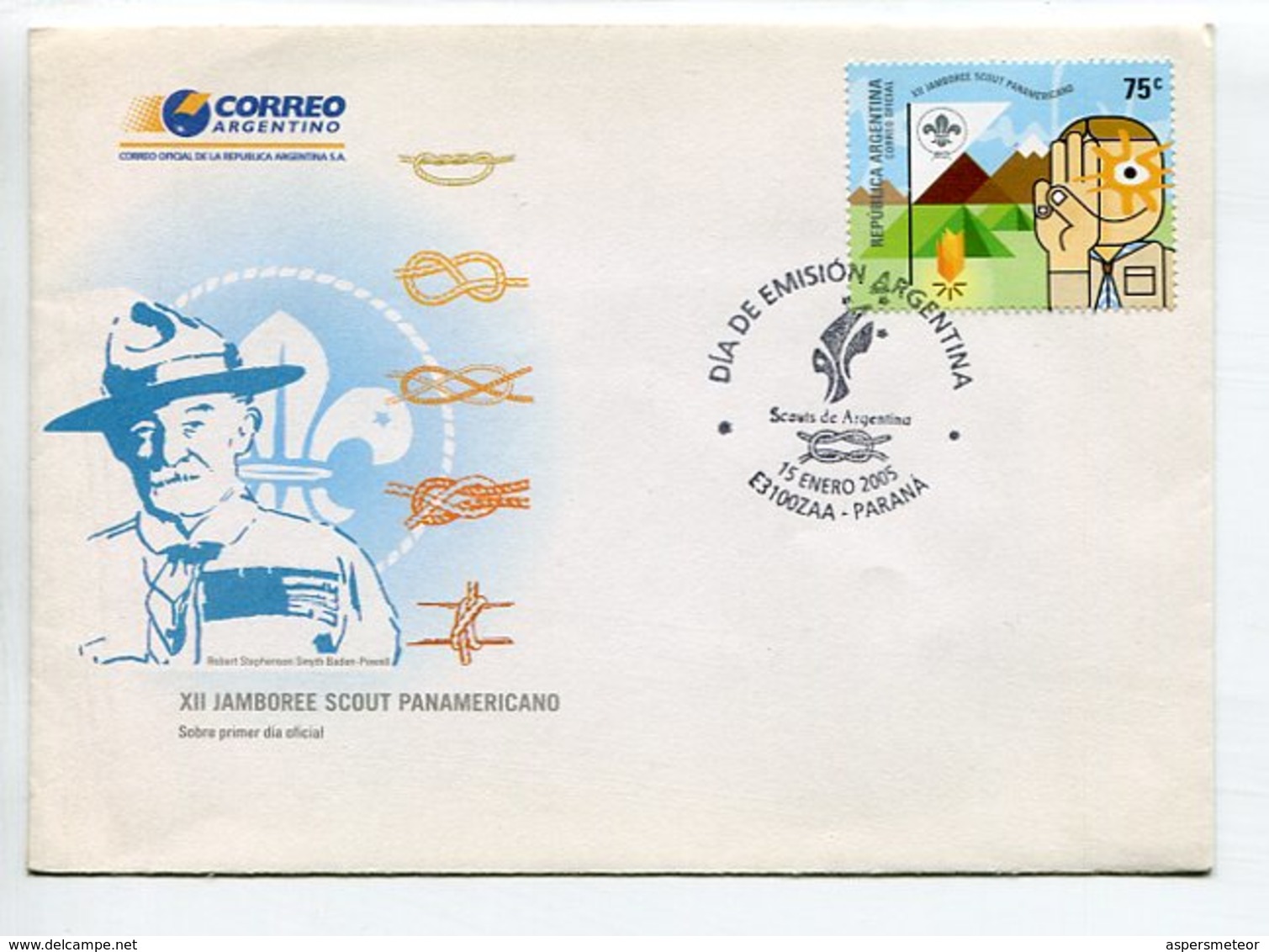 SCOUT SCOUTING SCOUTISMO JAMBOREE SCOUT PANAMERICANO 2008 ARGENTINA SOBRE ENVELOPE FDC OBLITERES - LILHU - Covers & Documents