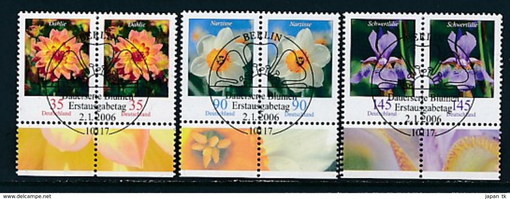 GERMANY Mi.Nr. 2505-2507 Freimarken: Blumen - Paar - ESST Berlin - Used - Gebraucht