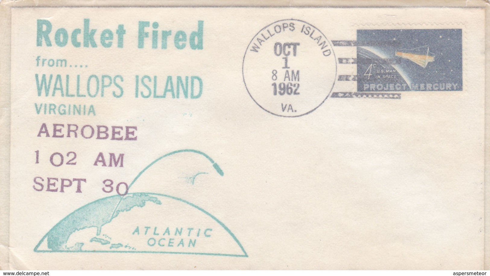 ROCKET FIRED FROM WALLLOPS ISLANDS, VIRGINIA, AEROBEE SEPT 30 YEAR 1962 PROYECT MERCURY. USA - BLEUP - North  America