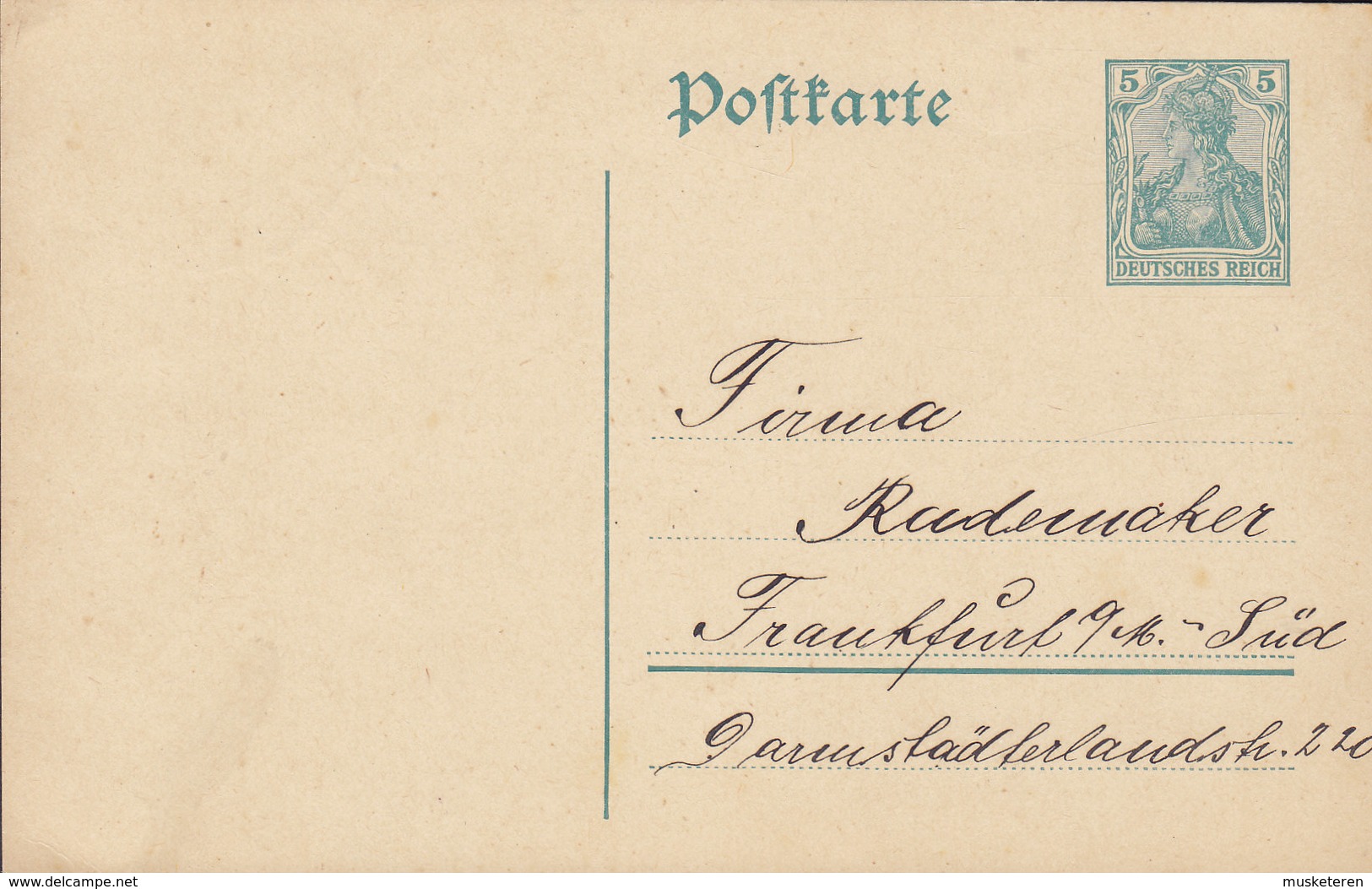 Germany Deutsches Reich Postal Stationery Ganzsache Entier 1916/17 5 Pf. Germania (No Wmk.) - Postcards