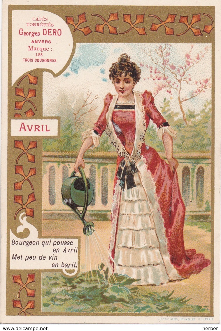 Lot 10x - ANVERS - Cafés Torréfiés - Georges DERO - Art Nouveau Chromo - Goossens - Maart T/m December - Thé & Café