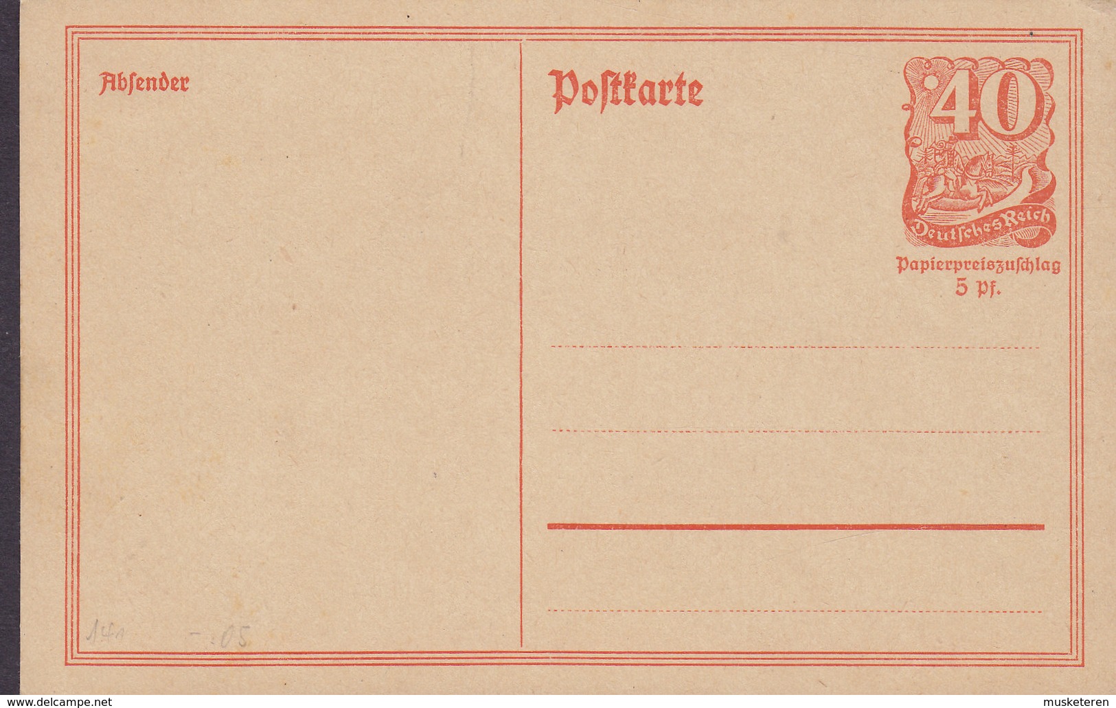 Germany Deutsches Reich Postal Stationery Ganzsache Entier 40 Pf. Postreiter (Unused) - Postcards