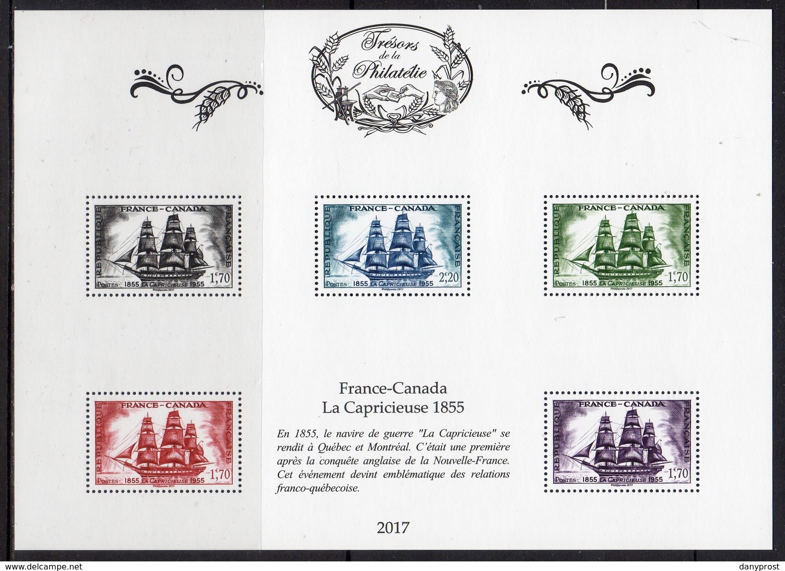 FRANCE 2017 / BS40 "TRESORS DE LA PHILATELIE-la Capricieuse" 4ème ENSEMBLE DE 10 BF / NEUF RARE.... - Neufs