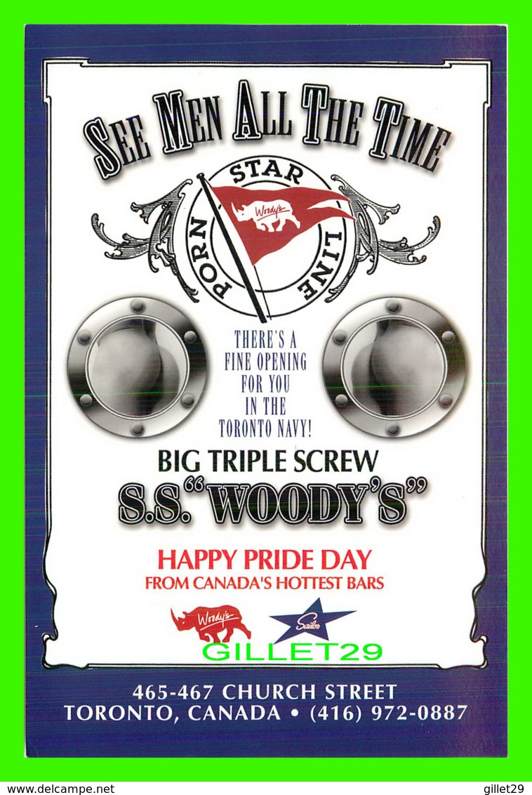 PUBLICITÉ, ADVERTISING - BIG TRIPLE SCREW, S. S. WOODY'S, TORONTO - SEE MEN ALL THE TIME - - Publicité