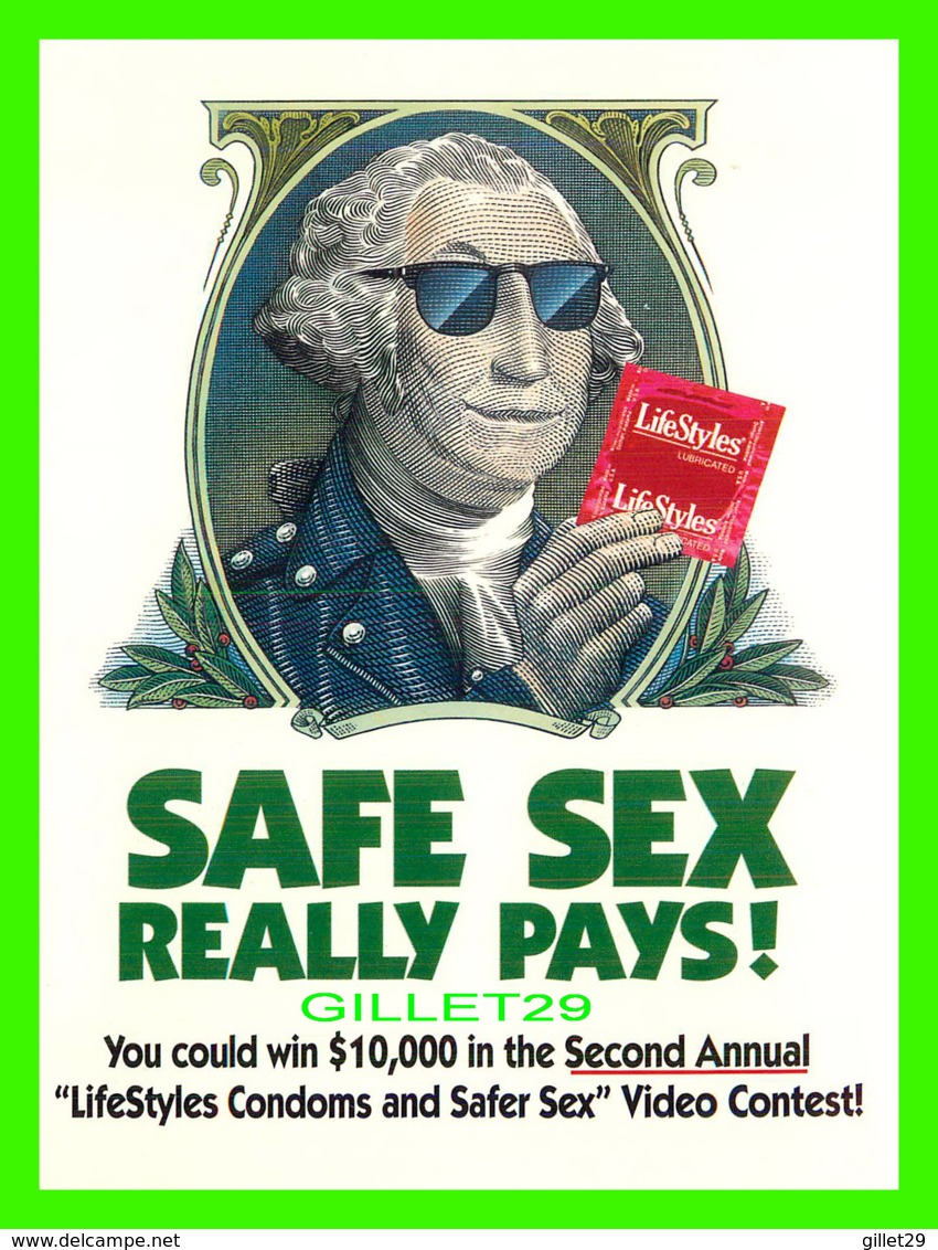 PUBLICITÉ, ADVERTISING - LIFE STYLES, SAFE SEX REALLY PAYS - TOWER - GO-CARD, 1996 - - Publicité