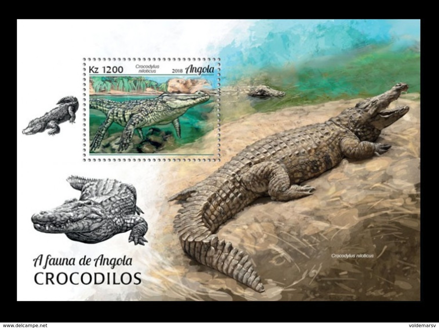 Angola 2018 Mih. 1945 (Bl.154) Fauna. Crocodiles MNH ** - Angola