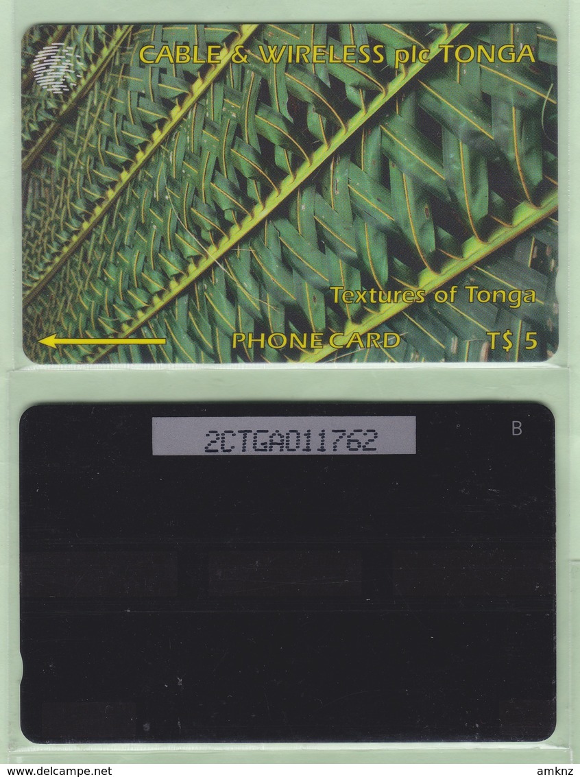 Tonga - 1995 Second Issue - Textures - $5 Green  - TON-4 - "2CTGA" - VFU - Tonga