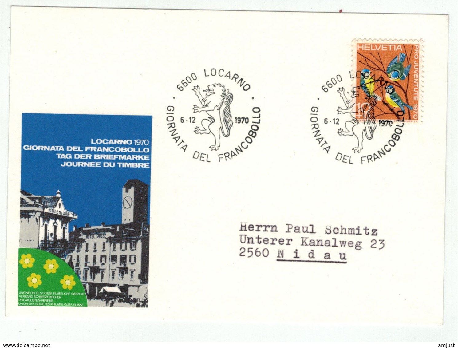 Suisse /Schweiz/Svizzera/Switzerland // Journée Du Timbre // 1970 //   Carte  Journée Du Timbre Locarno - Journée Du Timbre