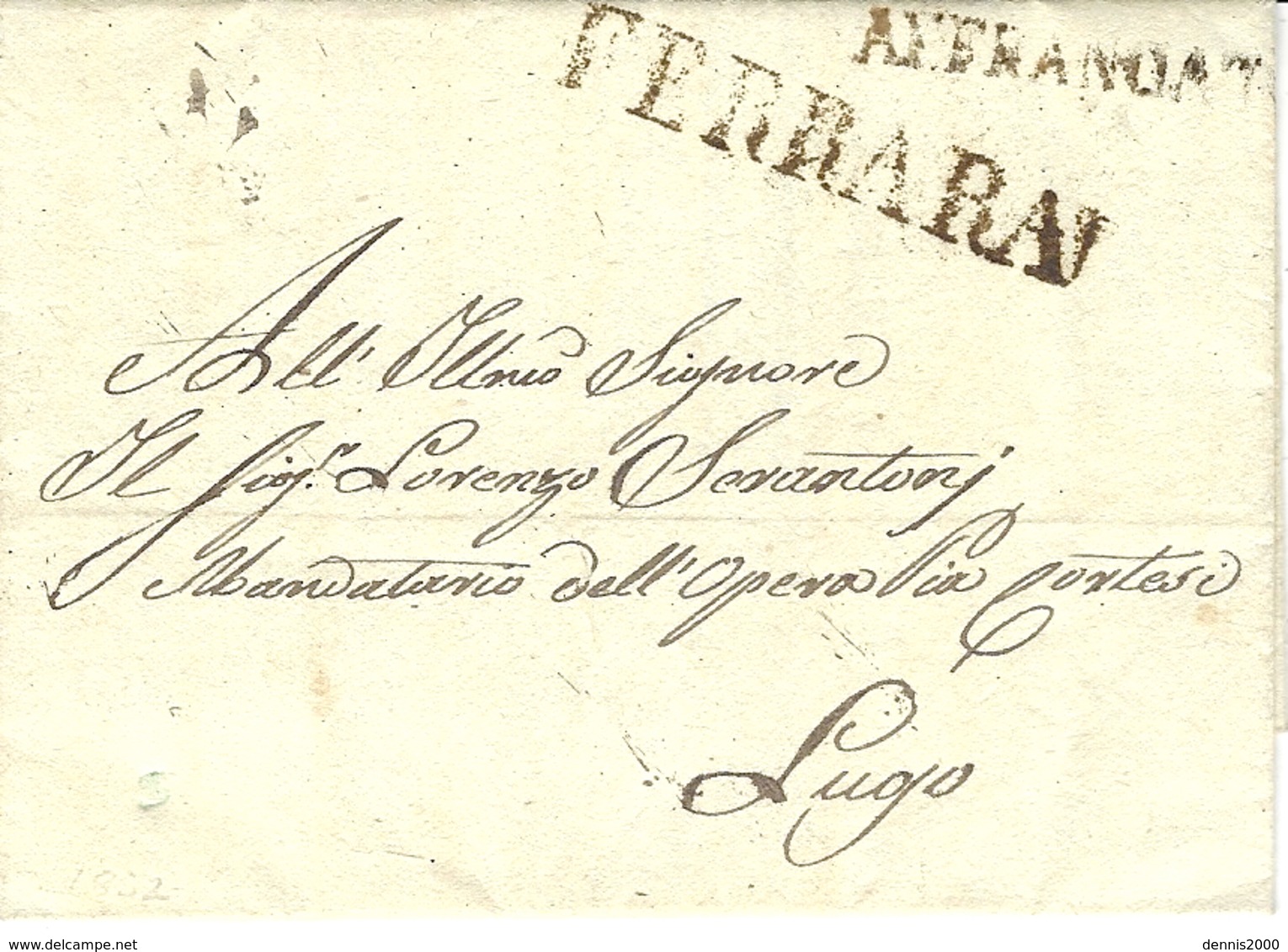 1832- Lettera Da FERRARA + AFFRANCATA  Per Lugo - ...-1850 Préphilatélie