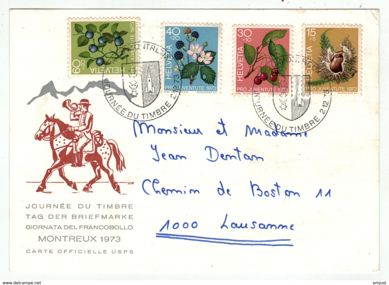 Suisse /Schweiz/Svizzera/Switzerland // Journée Du Timbre // 1973 //   Carte  Journée Du Timbre Montreux - Tag Der Briefmarke