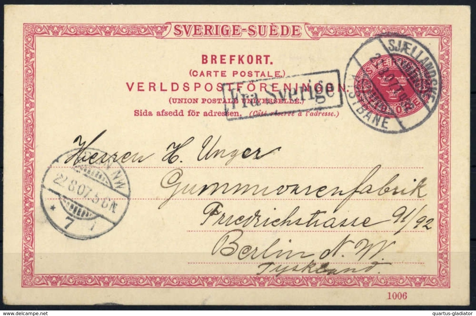 1904, Schweden, P 25-1006, Brief - Sonstige & Ohne Zuordnung