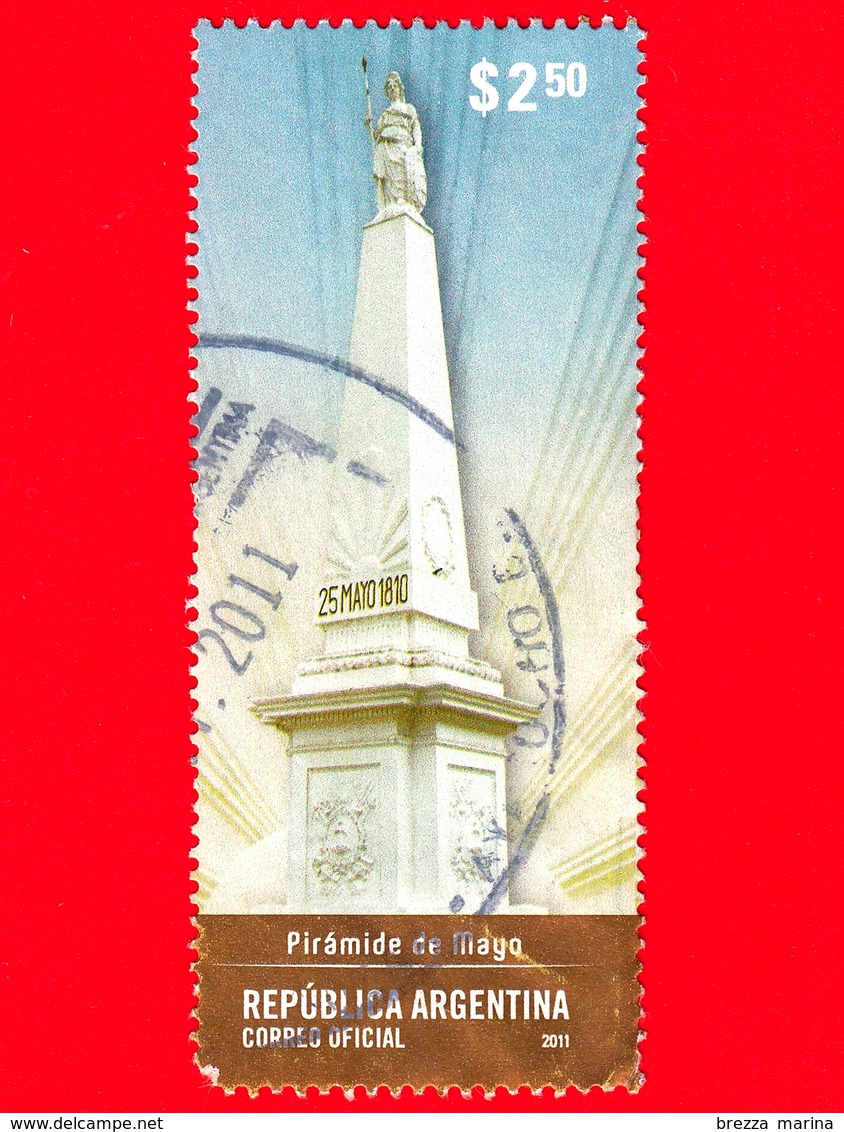 ARGENTINA - Usato - 2011 - Piramide - 25 Mayo 1810 - 2.50 - Vedi... - Used Stamps