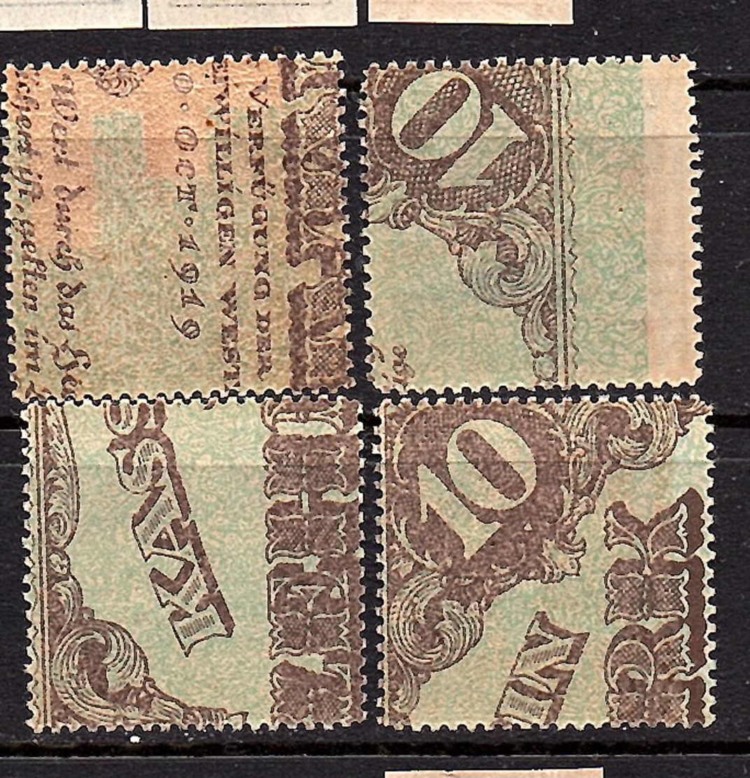 SURCHARGED 1920 Complete Set VF MNH!! Mi. 65-8 (36) - Letonia