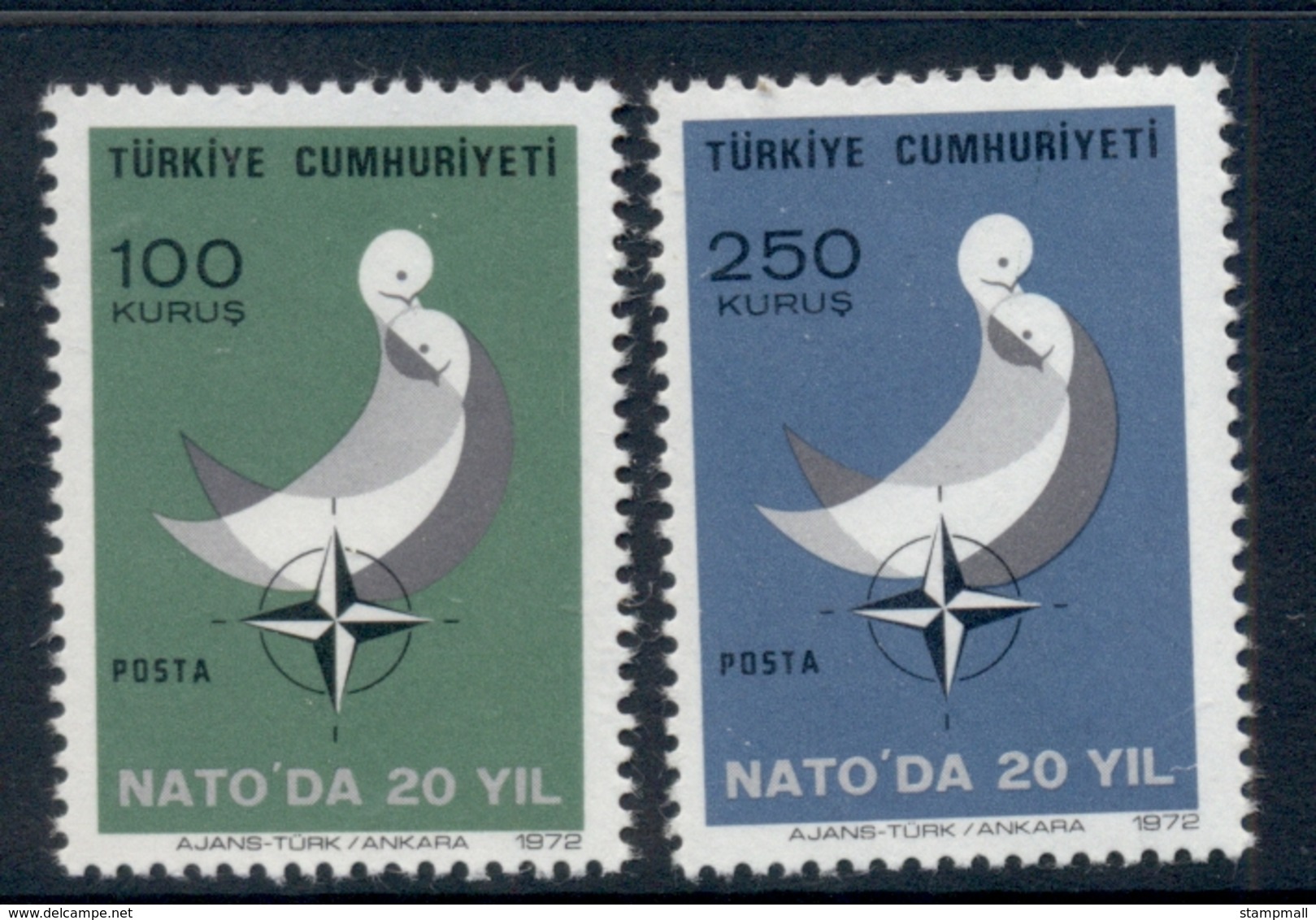 Turkey 1972 NATO Membership 20th Anniv. MUH - Unused Stamps