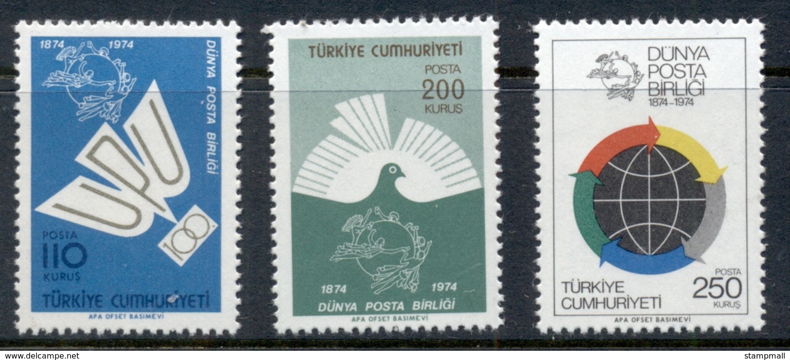 Turkey 1974 UPU Centenary Muh - Unused Stamps