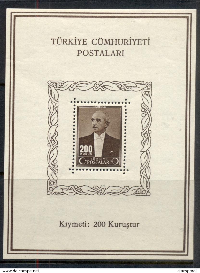 Turkey 1943 Pres. Inonu MS MUH - Unused Stamps