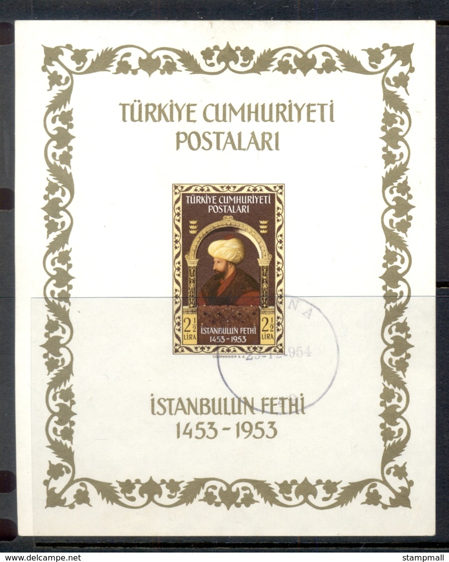 Turkey 1953 Sultan Mohammed II MS FU - Unused Stamps