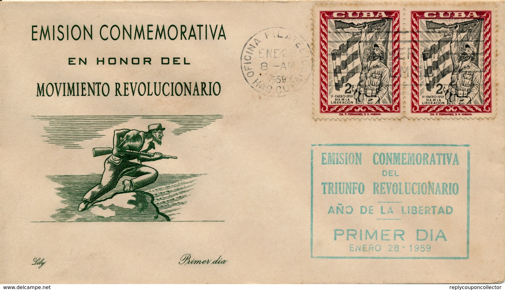 CUBA - 28.1.1959   FDC  , Jahrestag Der Revolution - FDC