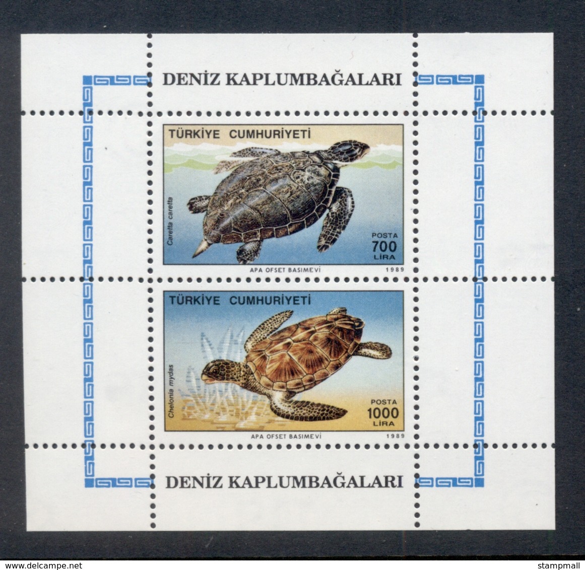 Turkey 1989 Marine Life Sea Turtles MS MUH - Nuevos