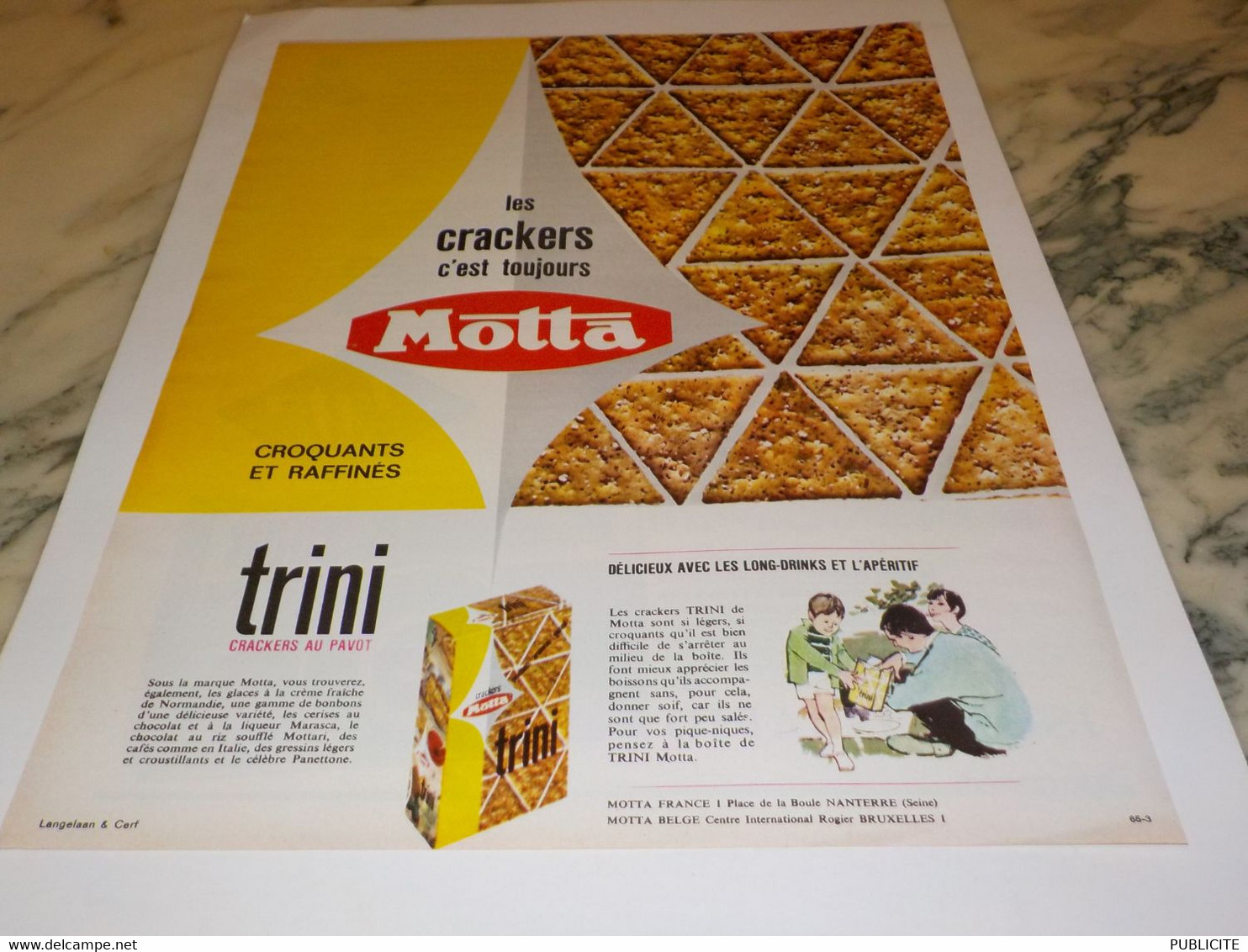 ANCIENNE PUBLICITE   APERITIF LES CRACKERS DE MOTTA 1965 - Autres & Non Classés