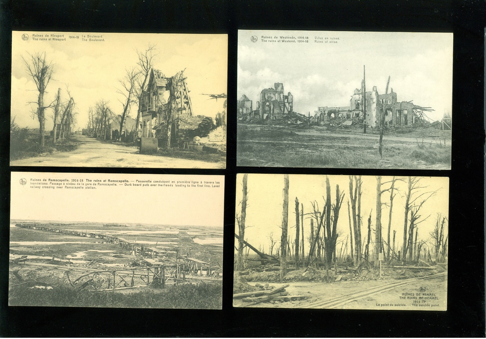 Beau lot de 60 cartes postales de Belgique  guerre  ruines     Mooi lot van 60 postkaarten van België  ruinen  oorlog