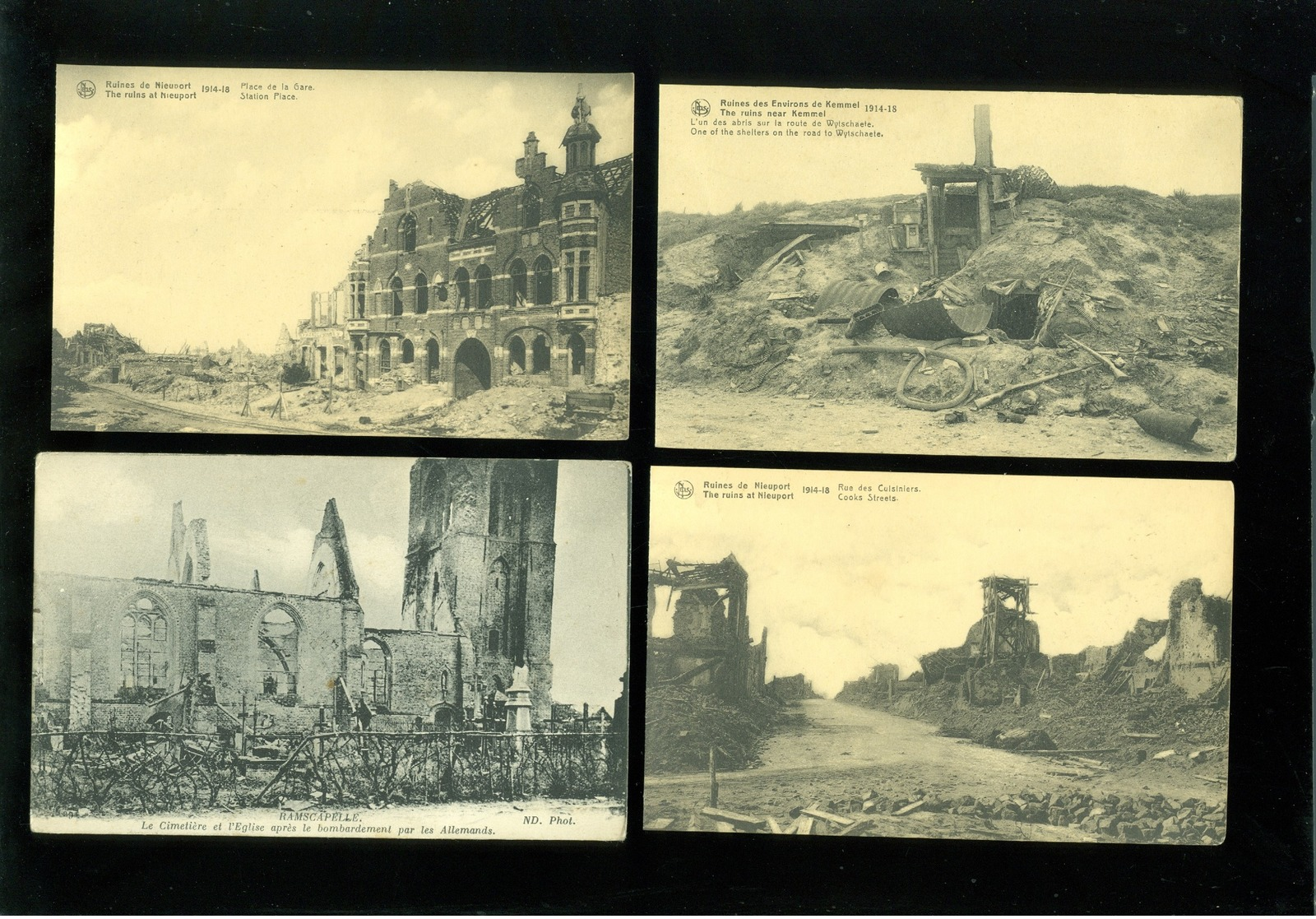 Beau lot de 60 cartes postales de Belgique  guerre  ruines     Mooi lot van 60 postkaarten van België  ruinen  oorlog