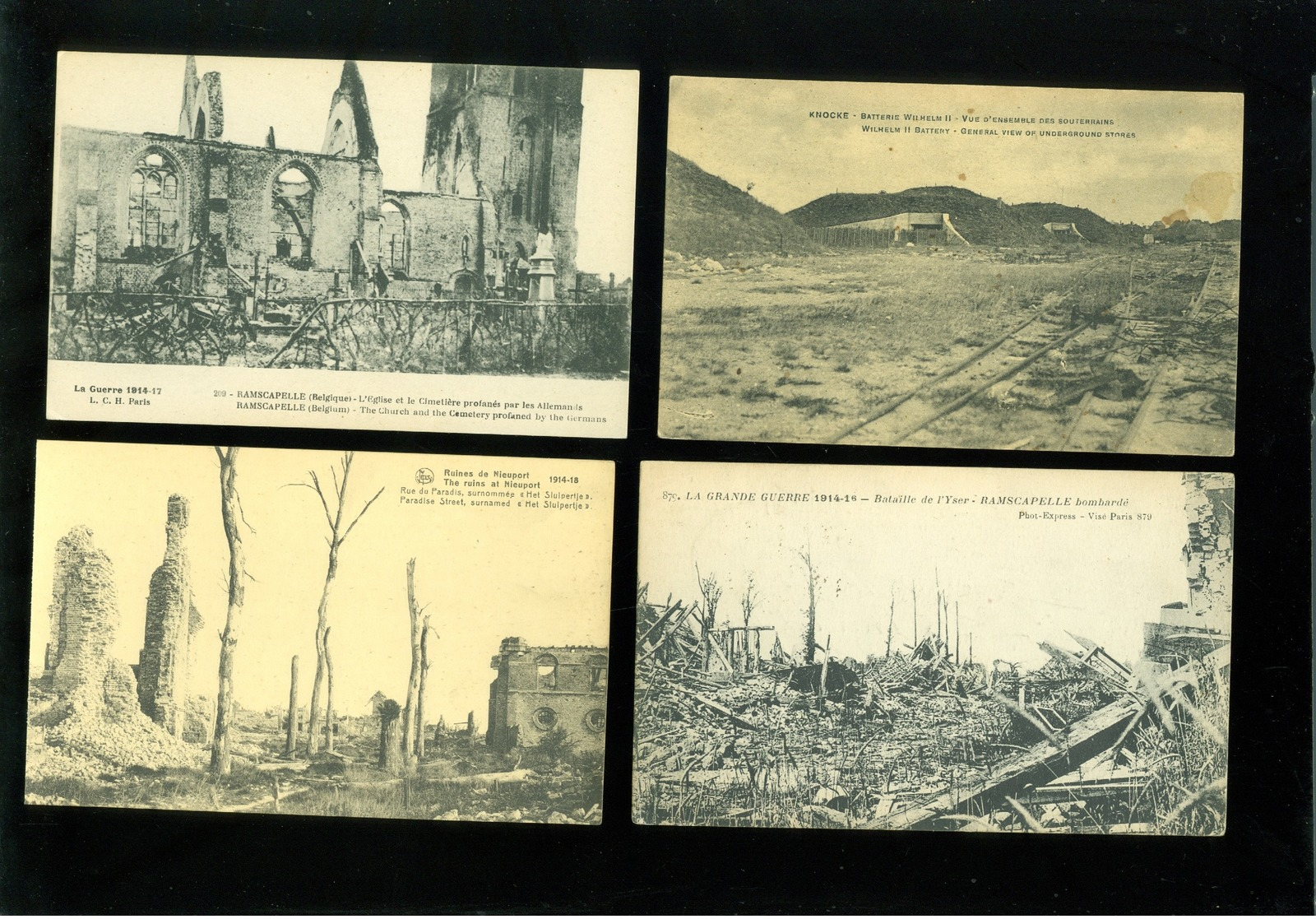 Beau lot de 60 cartes postales de Belgique  guerre  ruines     Mooi lot van 60 postkaarten van België  ruinen  oorlog