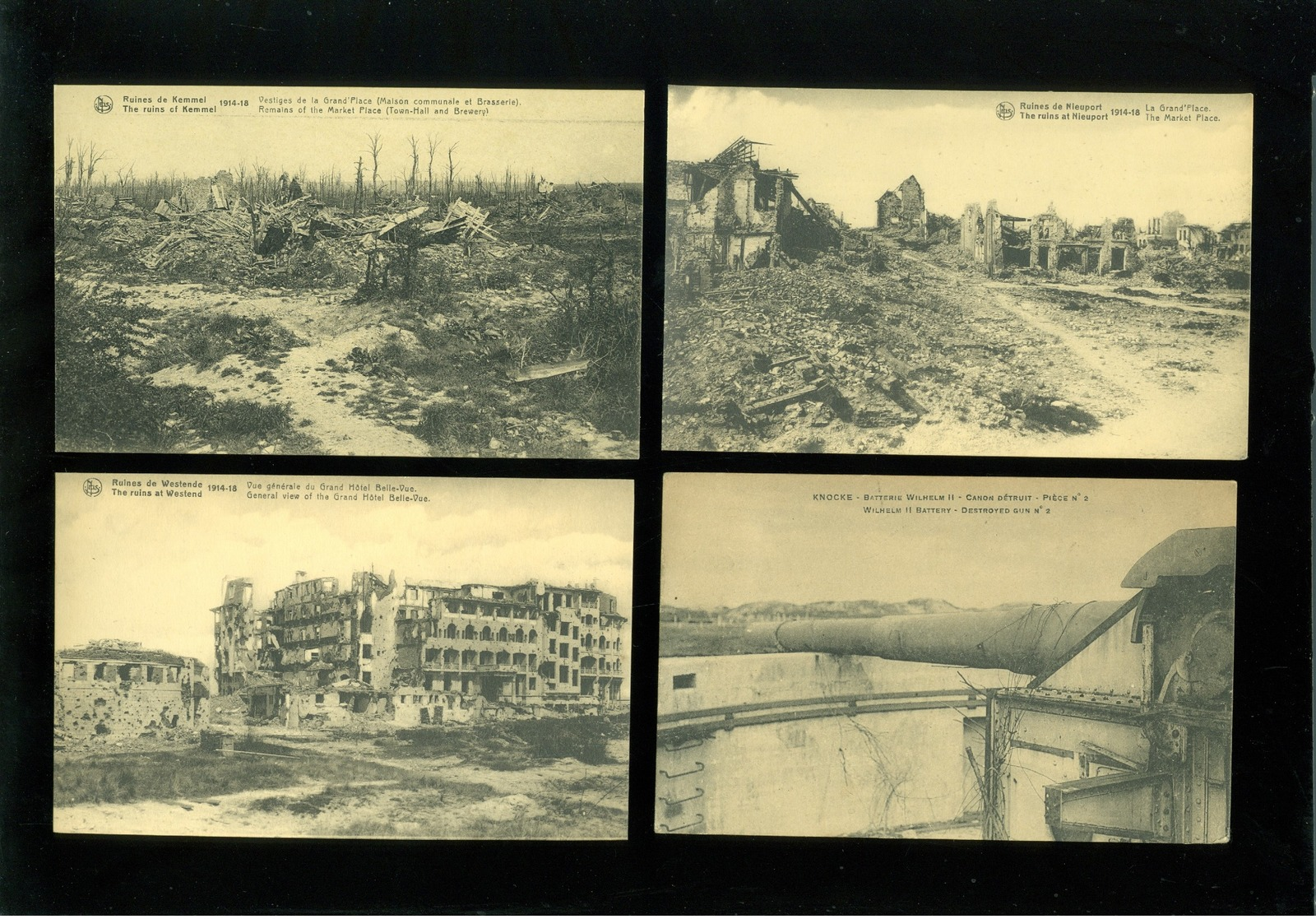 Beau lot de 60 cartes postales de Belgique  guerre  ruines     Mooi lot van 60 postkaarten van België  ruinen  oorlog