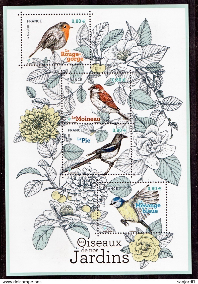 France 5239 5241 2018 Oiseaux Des Jardins  F   Neuf TB ** MNH Sin Charnela Prix De La Poste 3.2 - Unused Stamps