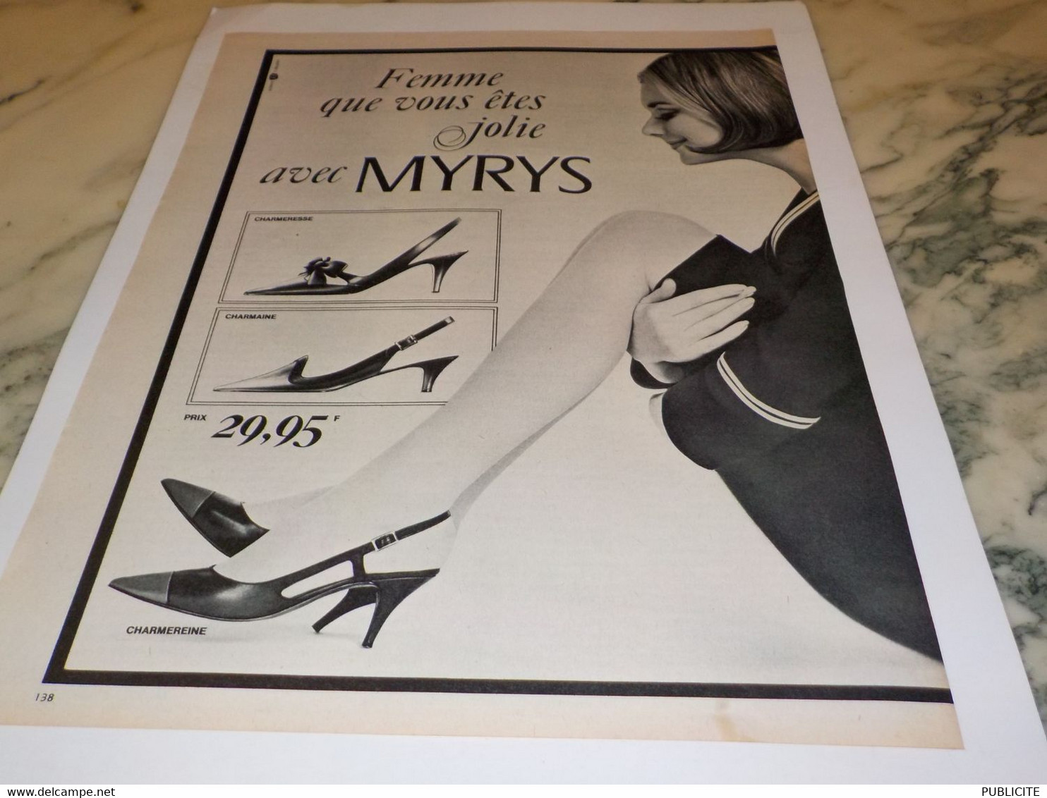 ANCIENNE PUBLICITE FEMME QUE VOUS ETES JOLIE CHAUSSURE MYRYS  1965 - Autres & Non Classés