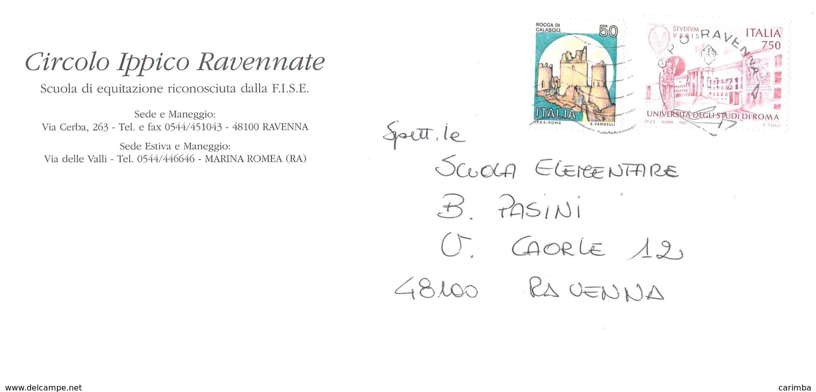 £750 UNIVERSITA' DEGLI STUDI DI ROMA + CASTELLI - 2001-10: Storia Postale