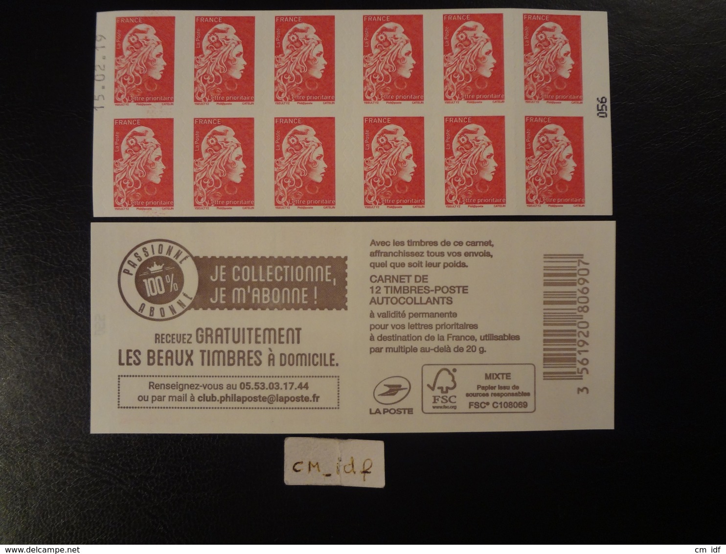 2019  CARNET MARIANNE L'ENGAGÉE LETTRE PRIORITAIRE ROUGE DATE 15.02.198 EN POSITION HAUTE  JE COLLECTIONNE JE M'ABONNE - Autres & Non Classés