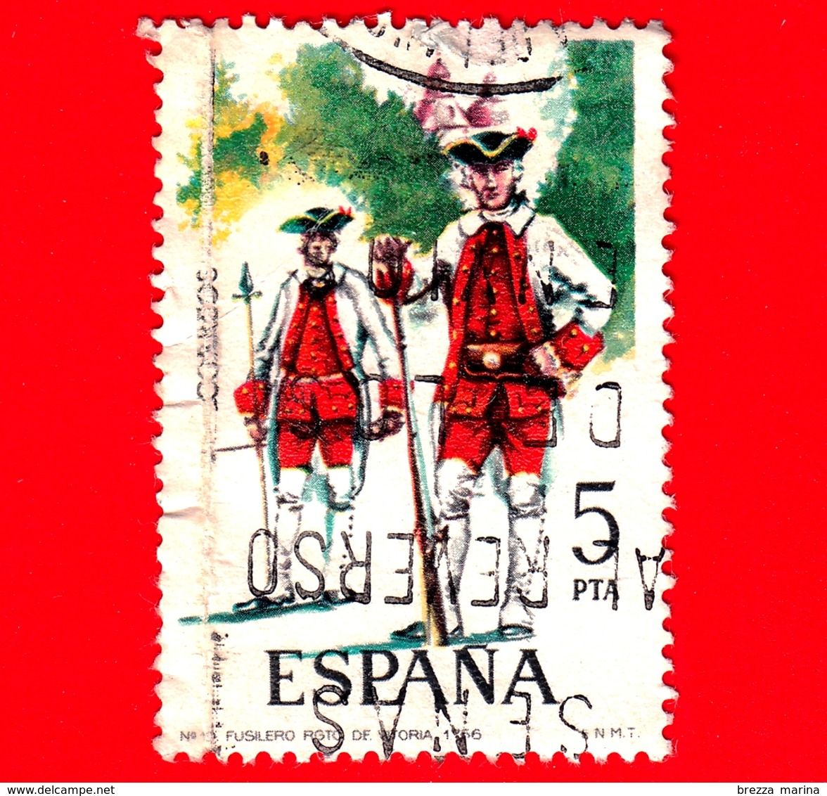 SPAGNA - Usato - 1975 - Uniformi Militari - Fuciliere, Reggimento Di Vitoria, 1766 - 5 - Usati