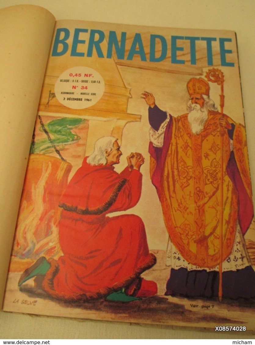 Album Relié De 12 Exemplaires De  Bernadette  1961 -  1962  N° 38 - Bernadette