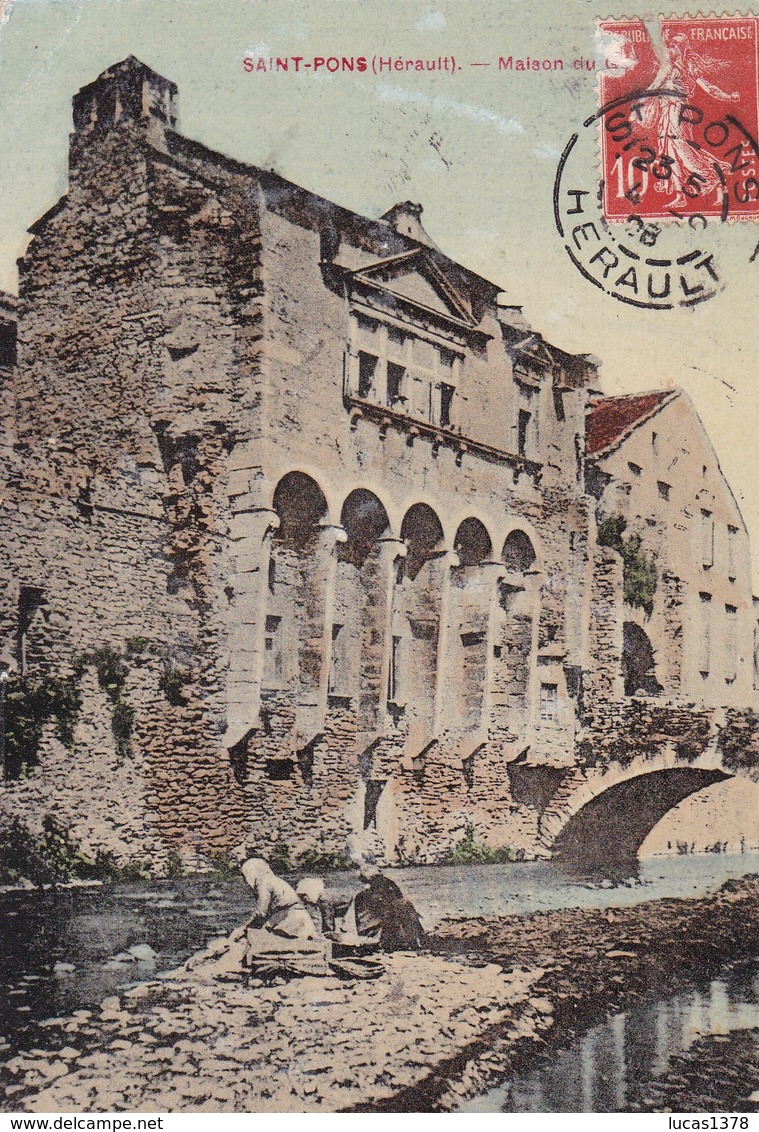 34 / SAINT PONS / MAISON DU GOUVERNEUR / LAVANDIERES / JOLIE CARTE COLORISEE - Saint-Pons-de-Thomières