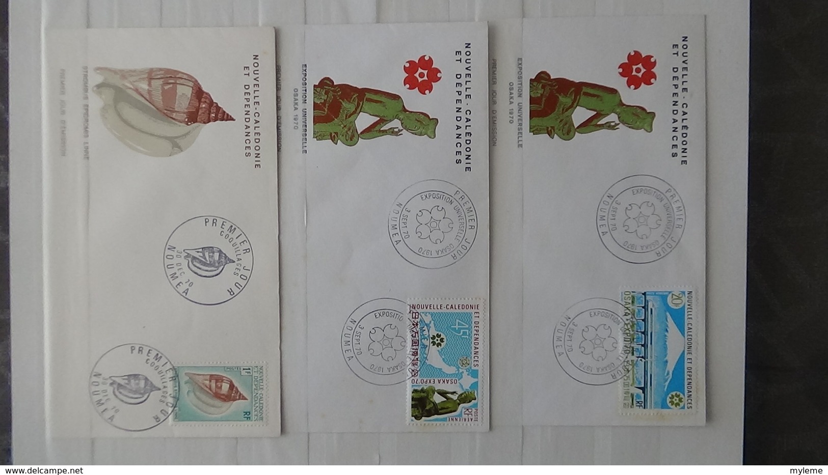 Lot de 48 enveloppes 1er jour de Nouvelle Calédonie.Pas commun !!!