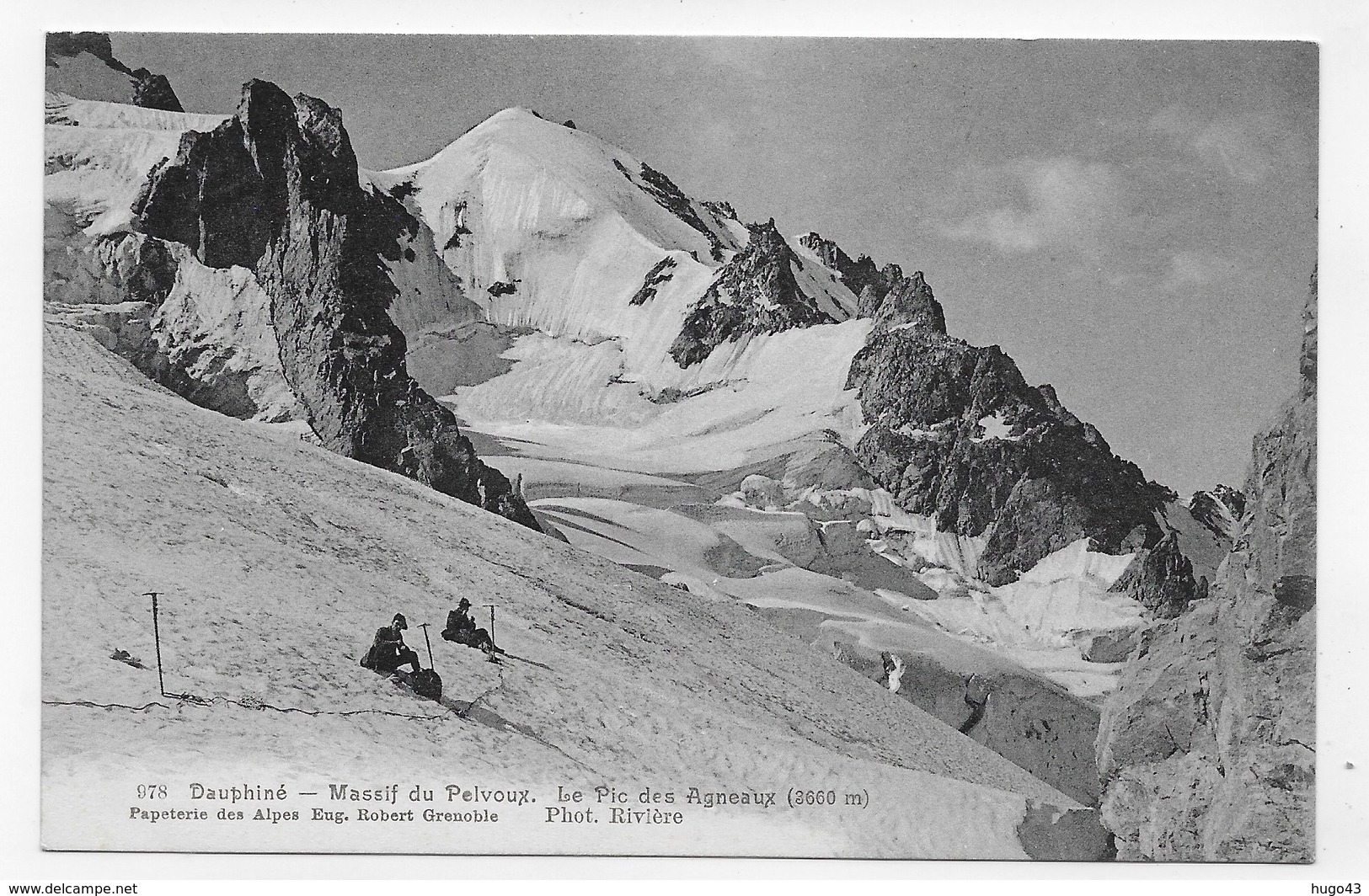 MASSIF DU PELVOUX - N° 978 - LE PIC DES AGNEAUX AVEC PERSONNAGES - CPA NON VOYAGEE - Autres & Non Classés