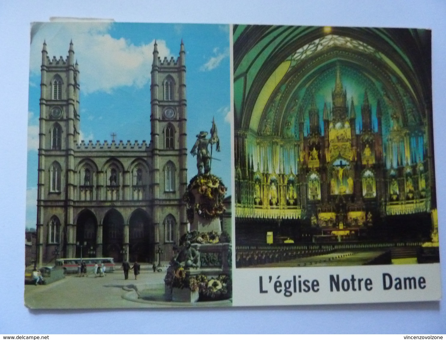 Cartolina "MONTREAL L'Eglise Notre Dome" 1979 - Montreal