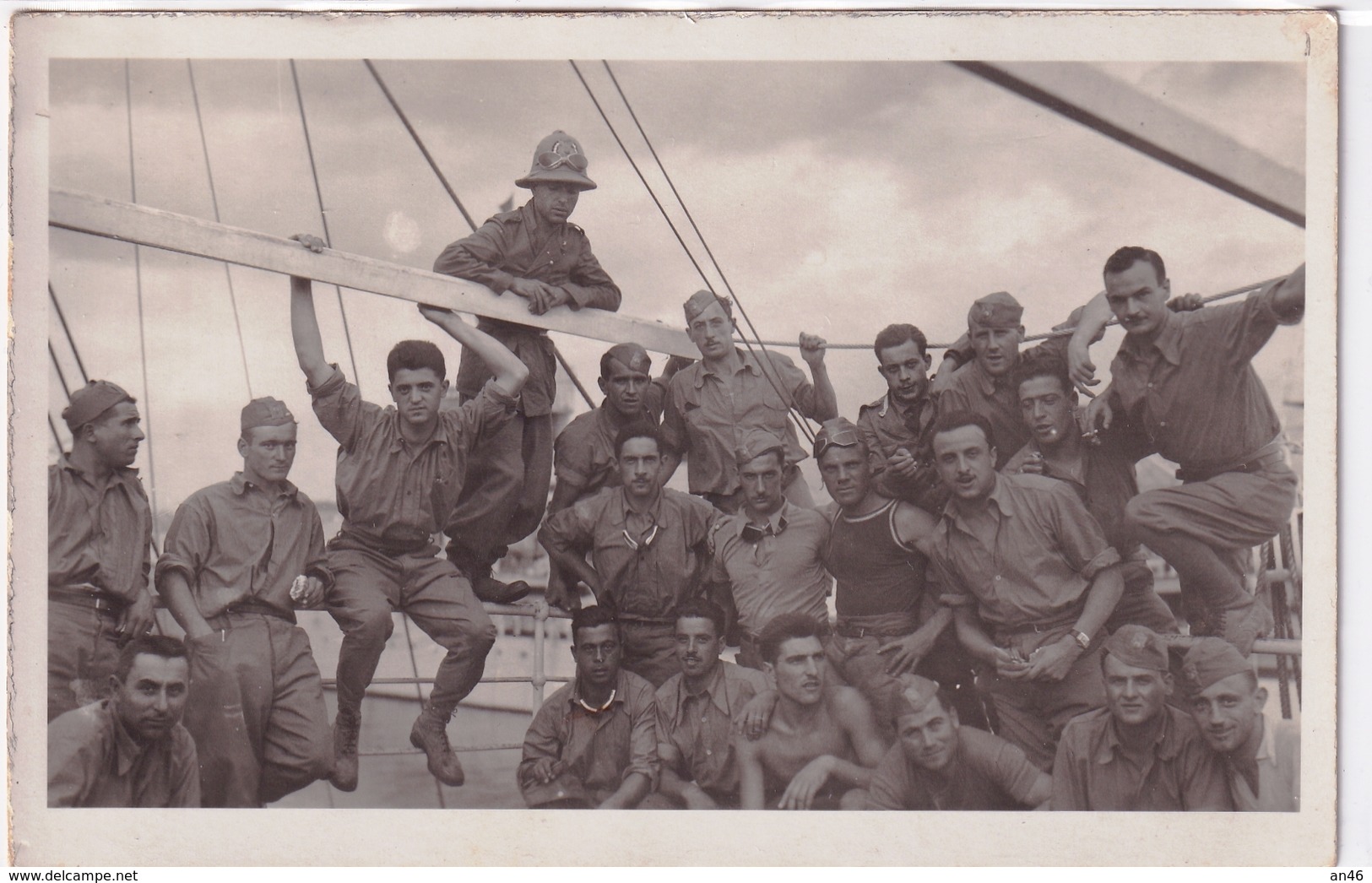 Sulla Nave Per Tripoli-Bella Foto Cartolina Postale-Militari Nella Guerra D'Africa-Integra E Originale Al 100%an2 - Fotografia