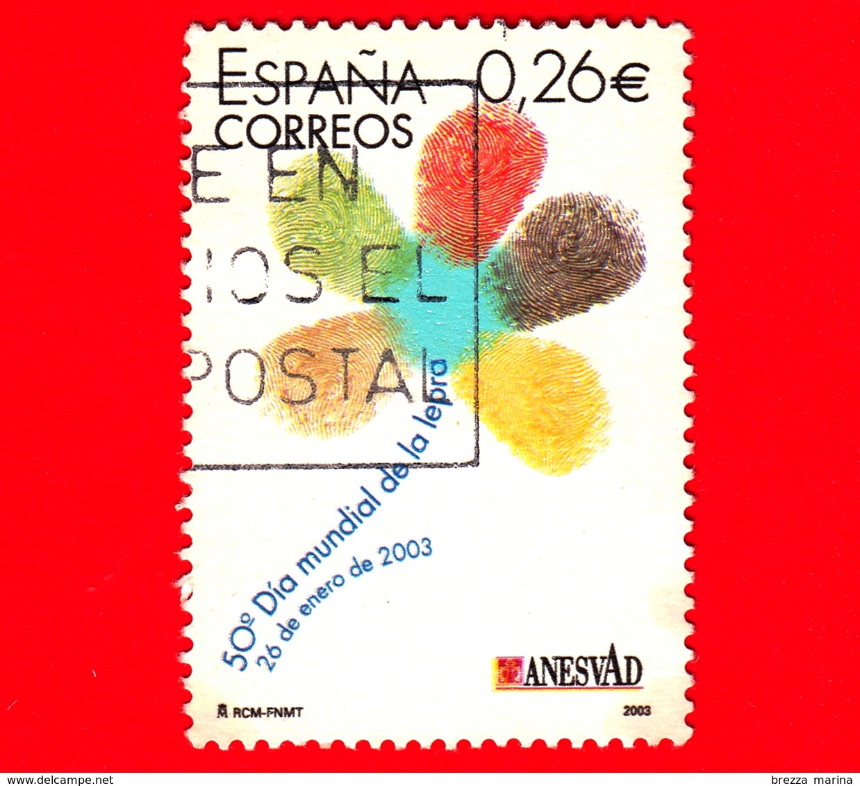 SPAGNA - Usato - 2003 - Giornata Mondiale Della Lebbra - Logo Floreale - 0.26 - Usati