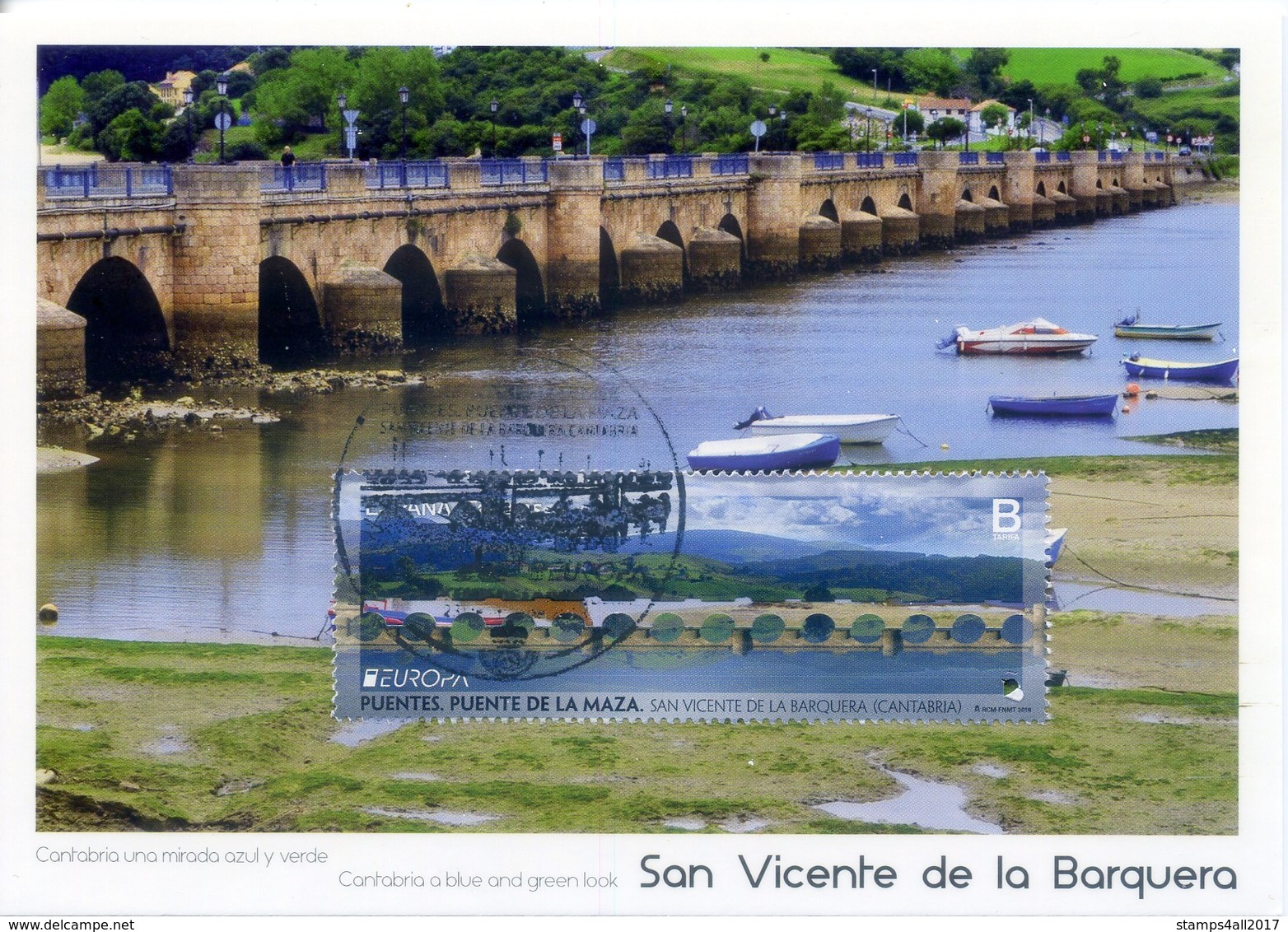 2018 SPAIN. Maximum Card For Bridge's Spanish Edition. San Vicente De La Barquera - 2018